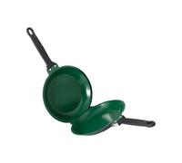 Ahmany Reversible Frying Pan Double-Sided Design Foldable Breakfast Cookware for Burgers, Quick Foldable Frying Pan Duals Sided Breakfast Skillets with Ergonomic Handle for Quick Cooking and Easy