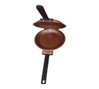 Ahmany Reversible Frying Pan Double-Sided Design Foldable Breakfast Cookware for Burgers, Quick Foldable Frying Pan Duals Sided Breakfast Skillets with Ergonomic Handle for Quick Cooking and Easy