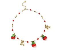 Ahmany Sweet Fruit Inspired Necklace Stainless Steel Pendant Spring Jewelry Gift Adjustable Chain for Daily Wear Fruit Themed Jewelry