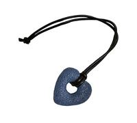 Ahmany Volcanic Stone Heart Pendant Necklace with Textured Detailing Lightweight Clavicle Chain Neckchain for Daily Wear Blue Heart Pendant Jewelry