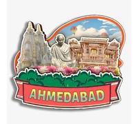 Ahmedabad India Wooden Fridge Magnet Cute 3D City Travel Souvenirs Crafts Handmade Refrigerator Stickers Home Whiteboard Decor Collection Gift