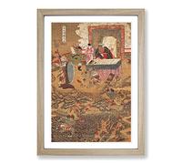 AHN Gyeon Oriental Ten Kings of Hell Enra Framed Print | A2 Oak Framed Wall Art | Ready to Hang | Modern Nature Picture | Living Room Bedroom Lounge Office