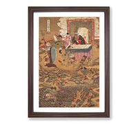 AHN Gyeon Oriental Ten Kings of Hell Enra Framed Print | A2 Walnut Framed Wall Art | Ready to Hang | Modern Nature Picture | Living Room Bedroom Lounge Office