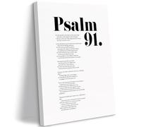 AHNEUUOY Framed Psalm 91 Scripture Art - Ready to Hang Canvas Print of Protective Bible Verses, Christian Gift Idea for Housewarming & Religious Occasions(Framed,16x24inch(40x60cm))