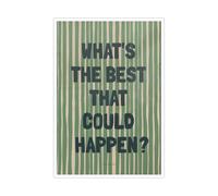 AHNEUUOY Green Aesthetic Typography - Uplifting What‘s The Best That Could Happen Wall Decor(Framed,12x18inch(30x45cm))