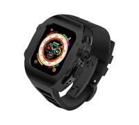 AHNHSKY 316L Stainless Steel Case with Band for Apple Watch Ultra 3/2/1 49mm Titanium, Luxury Rugged Military Protective Metal Cover Tactical Heavy Duty Protection Strap for Men iWatch, Black