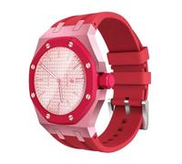 AHNHSKY Luxury Aluminum Case Band Mod Kit Compatible with Swatch Royal Pop for Men Women, Lightweight Shockproof Aluminum Bumper Case with Sport Silicone Replacement Strap