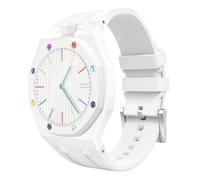 AHNHSKY Luxury Aluminum Case Band Mod Kit Compatible with Swatch Royal Pop for Men Women, Lightweight Shockproof Aluminum Bumper Case with Sport Silicone Replacement Strap