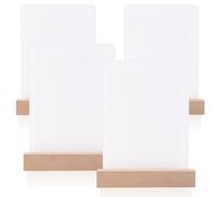 Ahniiqo - 4 Pack 5x7 Sublimation LED Picture Frame Acrylic Heart Shaped Blank Night Lights with Warm Light with Wooden Stand for Printing a