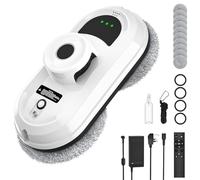 ahnwer Window Cleaner Robot, 5600Pa Intelligent Window Cleaning Robot, 3 Cleaning Modes, Smart Navigation, Edge Detection, Remote Control and 10 Mops, Electric Glass Cleaner for Indoor and Outdoor