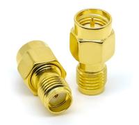 Ahoaepy 2PCS SMA Male Female Adapter, Low Loss SMA Gender Changer Antenna Adapter Coax Connector for Radio, Audio, Video, Car Aerial