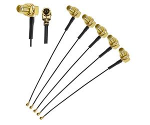 Ahoaepy 5PCS Right Angle SMA to MHF4 UFL Coax Cable, 6Inch(15cm) Elbow SMA Female to U.FL IPX 0.81mm Pigtail Cable, Low Loss UFL IPX-4 Extension Coaxial Cable for Radios, Antenna, Mini PCI