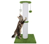 Ahomdoo Cat Scratching Post 34 Inches Heavy Duty and Thicker Cat Scratching Post Sisal Rope with Hanging Ball and Mice Scratching Post for Indoor Cats and Adult(Bright Green)