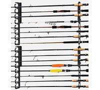 Ahomiwow Ceiling Fishing Rod Holder Pole Vertically Horizontally Rack Overhead Storage Hooks Hanger Keeper Metal Organizer Display Wall Mounted Stores Holds up to 16 Rods Racks for Garage Basement