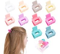 Ahoney 10Pcs Small Hair Claw Clips for Girls Women, 1" Mini Matte Tiny Hair Clips for Thin Thick Medium Hair Cute Jaw Clips Strong Hold Hair Barrettes Clip with Gift Box (Fresh)