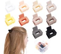 Ahoney 10Pcs Small Hair Claw Clips for Women Girls, 1" Mini Matte Tiny Hair Clips for Thin Thick Medium Hair Cute Jaw Clips Strong Hold Hair Barrettes Clip with Gift Box (Neutral)