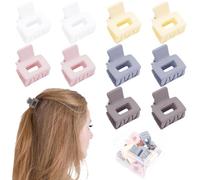 Ahoney 10Pcs Small Hair Claw Clips for Women Girls, 1" Mini Matte Tiny Hair Clips for Thin Thick Medium Hair Cute Jaw Clips Strong Hold Hair Barrettes Clip with Gift Box (Grey)