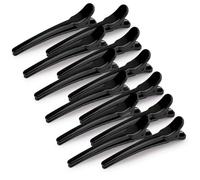 Ahoney 12PCS Black Creaseless Hair Clips for Styling: Non-Slip Duck Billed Alligator Clips for Sectioning, Curls, Hair Roller Clips, Makeup & Salon Use