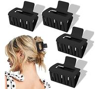 Ahoney 4 Pack Black Hair Clips - Matte Small Claw Clips for Thin and Thick Hair, Cute Hair Accessories for Women