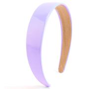 AHONEY Purple Headband for Women Girls Glossy Vegan Leather Headband Non Slip 1.18" Wide Plain Head Band Solid Hair Band DIY Halloween Holiday Hair Accessories Gifts