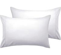 AHOO 2 Pack 100% Polycotton Housewife Pillowcases, Luxury Ultra-Soft |Envelope Closure| Hotel Quality Plain Pillowcases Pair For Bedroom - 50 X75cm Standard Size Pillow Case Cover (White)