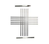 AHOO 5pc BBQ Barbecue Square Skewers Stainless Steal BBQ Grilling Kebab Skewers Square 8mm Reusable Metal SticksBBQ, Brazilian Barbecue, Shish Kabob (Lx60 Wx0.8 Tx0.8) cm, Dark Silver (BBQ-001)