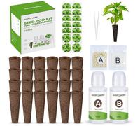 Ahopegarden 52PCS Hydroponics Pods Kit: Compatible with Aerogarden, Includes 24 Grow Sponges, 24 Pods Labels, 4 A&B Plant Food - Hydroponics Supplies for Most Brands