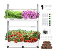 Ahopegarden Indoor Garden Hydroponics Growing System Kit: 60 Pods Vertical Garden with LED Grow Light - Plant Germination Kit Aeroponic Veggie Flower Fruit Growth with Smart Socket & Pump System