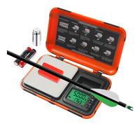 AHOSOUTLY Digital Archery Arrow Scale with Holder - 200g x 0.01g Precision, Dual Units and LCD HD Display, Portable Grain Scale for Arrow Tips & Arrows - Includes Calibration Weights & Batteries