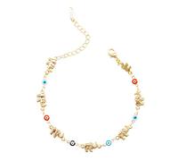 Ahouws Evil Eye Bracelets for Women, Mexican Mal Pulseras De Ojo Turco Mujer Blue Devil Third Eye Beaded Charm Bracelet Gold Pulseras Para El Mal De Ojo Cute Aesthetic Protection from Evil, 6.3 inches