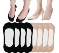 AHOVIT 6 Pairs No Show Socks Womens, Ultra Low Cut Liner Non Slip Footies Socks for Flats Invisible Boat Shoe Size 5-9/9-11