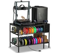 AHOWPD 3D Printer Table with Filaments Storage - 3D Printer Stand Filament Storage Rack Heavy Duty 3D Printer Desk with Drawer for Workshop Studio Office