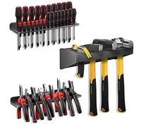 Screwdriver Organizer，Metal Screwdriver Organizers, Hammer Rack，Pliers Organizer, Wall Mounted Tool Organizers for Workshop，Set of 3 Tool Holder Organizer for Workbench