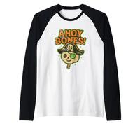 Ahoy Bones Pirate Raglan Baseball Tee