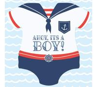 Ahoy It's A Boy: Nautical Baby Shower Guest Book with Wishes & Advice for Parents + BONUS Gift Tracker Log + Keepsake Memory Section | Boy Sailor ... Nautical Beach Theme Navy Blue Red White