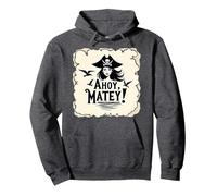 Ahoy, Matey! Pirate Women Sea Adventure Buccaneer Pullover Hoodie, Adult Unisex, Dark Heather Grey, S