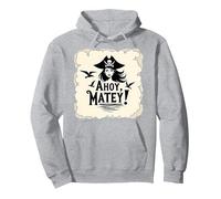 Ahoy, Matey! Pirate Women Sea Adventure Buccaneer Pullover Hoodie, Adult Unisex, Heather Grey, XXL