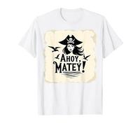 Ahoy, Matey! Pirate Women Sea Adventure Buccaneer T-Shirt, Men, White, XL