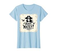 Ahoy, Matey! Pirate Women Sea Adventure Buccaneer T-Shirt, Women, Baby Blue, M
