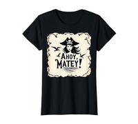 Ahoy, Matey! Pirate Women Sea Adventure Buccaneer T-Shirt, Women, Black, L