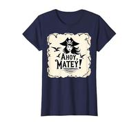 Ahoy, Matey! Pirate Women Sea Adventure Buccaneer T-Shirt, Women, Navy, 3XL