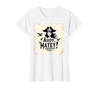 Ahoy, Matey! Pirate Women Sea Adventure Buccaneer T-Shirt, Women, White, S