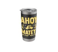 Ahoy Matey Pirate Youth Design Stainless Steel Insulated Tumbler