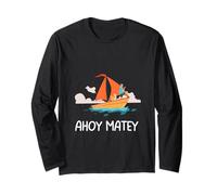 Ahoy Matey Sailing Adventure Dog and Sailboat Long Sleeve T-Shirt
