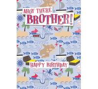 Ahoy There Brother Fishy Treasure Hunt! Hand-Finished Birthday Greeting Card JT254
