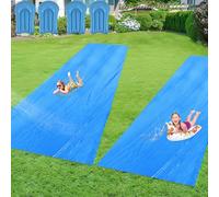 Ahpuhtan 2 Pack 30 x 6Ft Slip and Slide for Adults with 2 Bodyboards, Extra Long Heavy Duty Slip n Slide Backyard, Lawn Big Water Slide Tarp for Adults
