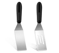 AHQiZFX 2 Pack Small Metal Spatula, Mini Stainless Steel Brownie Spatula Kitchen Metal Spatula for Flipping Cooking and Baking Suitable for Pancakes Desserts Cookies Eggs or Small Pan Spatula
