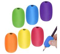 AHQiZFX 6 Pieces Pen Grips, Egg Pen Pencil Holder Handwriting Grips Pen Stylus Foam Grips Writing Aid Soft Cushioned Foam for Handwriting Drawing Preschool Supplies Right or Left Hand Use