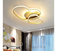 AHQX Dimmable LED Ceiling Light Nursery Lamp Young Girls Bedroom Ceiling Lighting 40W with Remote Control Love Heart Design Acrylic Metal Chandeliers for Dining Room Hanging Lamp Pendant Light,Gold