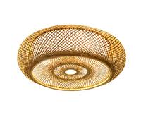 AHQX Natural Rattan Pendant Lamp Bamboo Chandelier Lights Creative E27 Ceiling Light Handmade Lampshade Restaurant Bedroom Living Room Droplights Cafe Tea House Lighting,ø40cm
